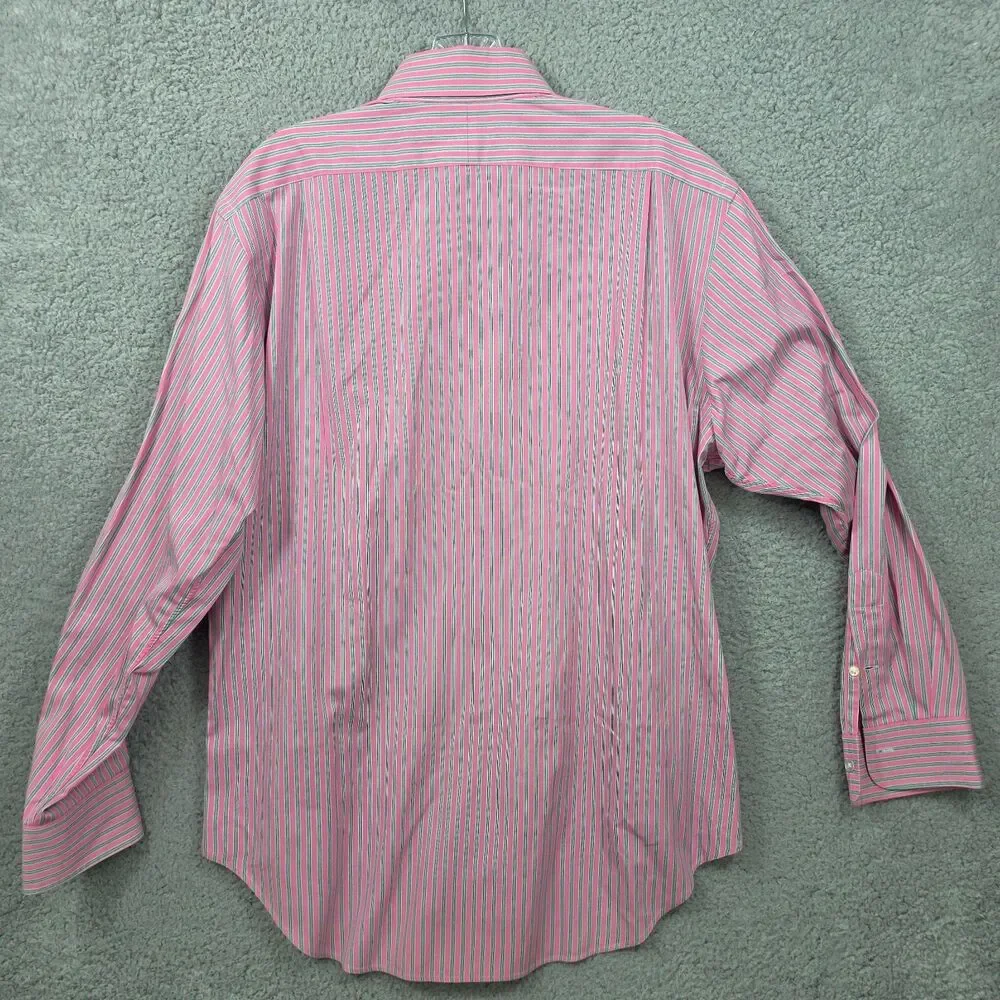 Vtg Polo Ralph Lauren Regent Shirt Men's 16 32/33 Pink Striped Long Sleeve